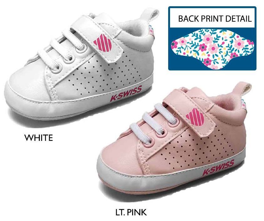 18 Pairs of Infant Girl's Perforated Sneakers W/ Elastic Laces & Floral Print Heel