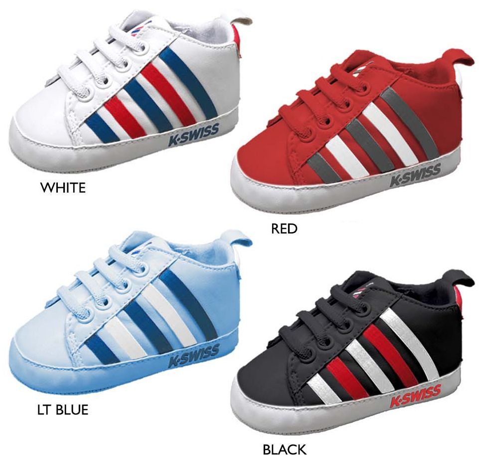 18 Pairs of Infant Boy's Sneakers W/ Elastic Laces & Stripe Details
