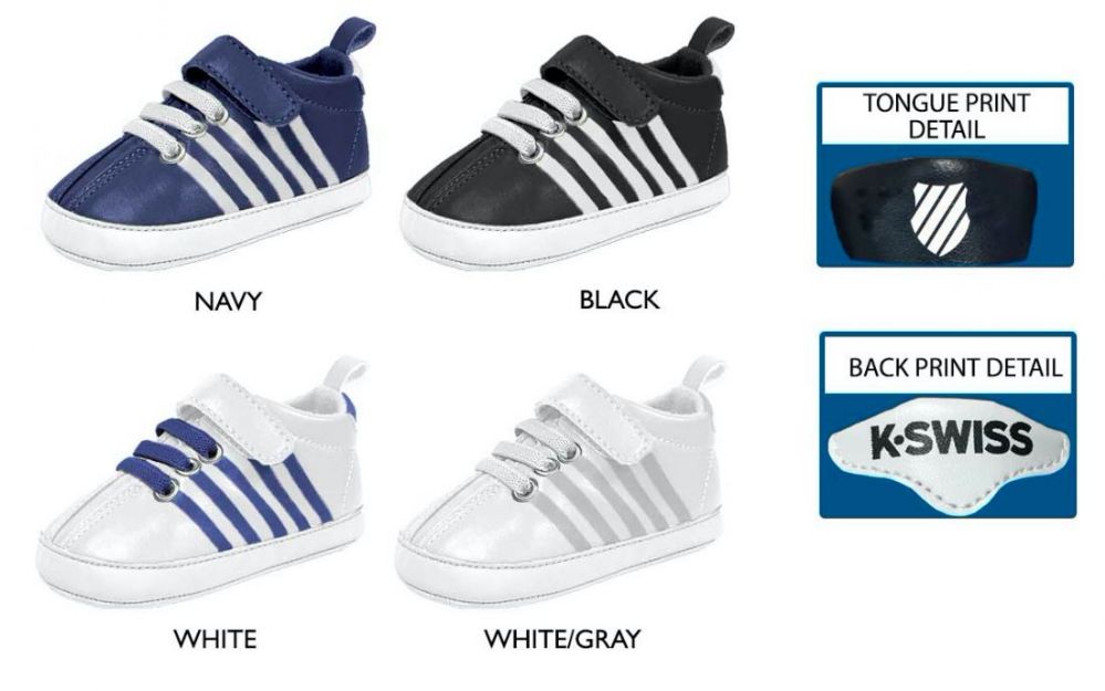 18 Pairs of Infant Boy's Contrast Stripe Sneakers W/ Elastic Laces & Velcro Straps