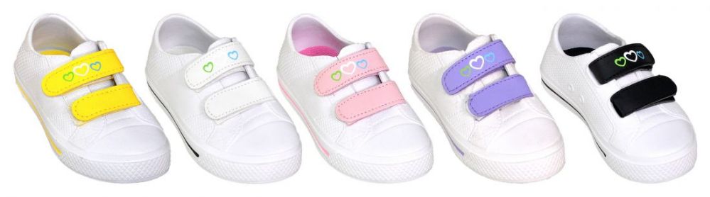 48 Pairs of Toddler Girl's Sneakers W/ Double Hook & Loop Closure - Sizes 5-10