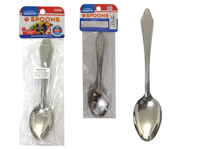96 Wholesale 6 Piece Small Stainless Steel Spoons
