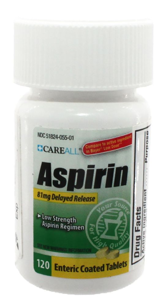 24 Wholesale Adult Low Dose 81 Mg. Baby Aspirin, 120/bt