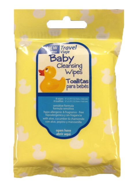 200 Wholesale Baby Travel Cleansing Wipes - 8-Packs