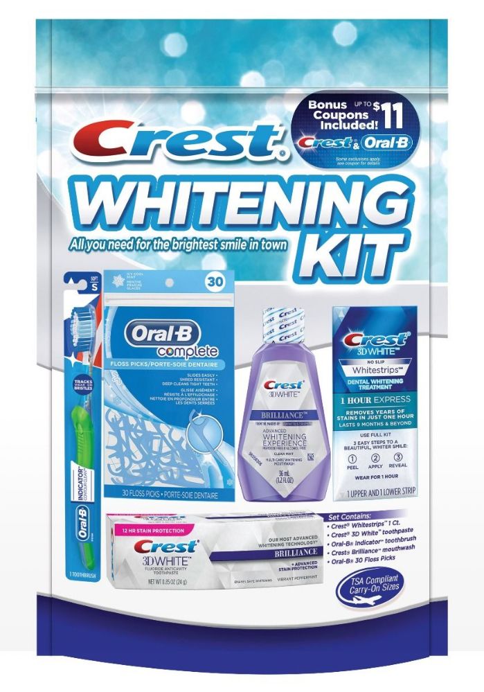 4 Wholesale Crest Whitening Starter Hygiene Convenience Kits - 5pc