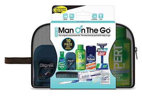 6 Wholesale Men's Travel Hygiene Convenience Kits - 10 Pc. In Zippered Pouch
