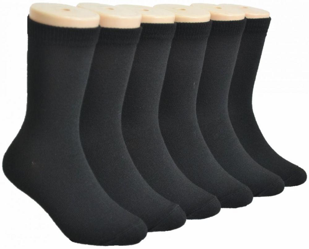 480 Pairs of Boy's And Girl's Black Casual Crew Socks - Size 6-8