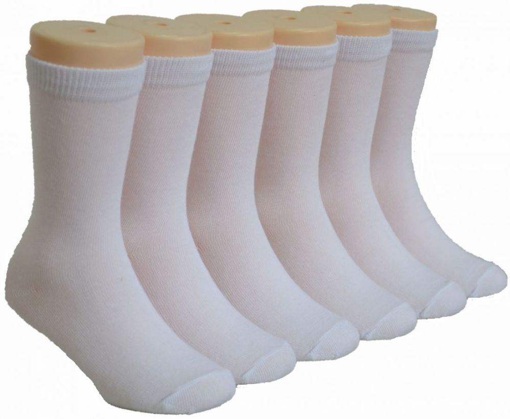 480 Pairs of Boy's And Girl's White Casual Crew Socks In Size 4-6