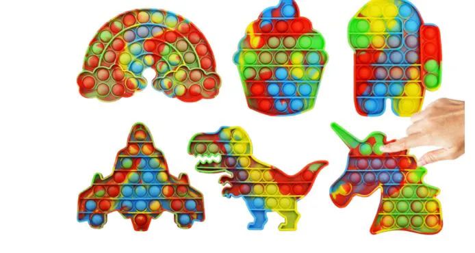 24 Pieces of Bubble Pop Toy Assortment (rainbow TiE-Dye)