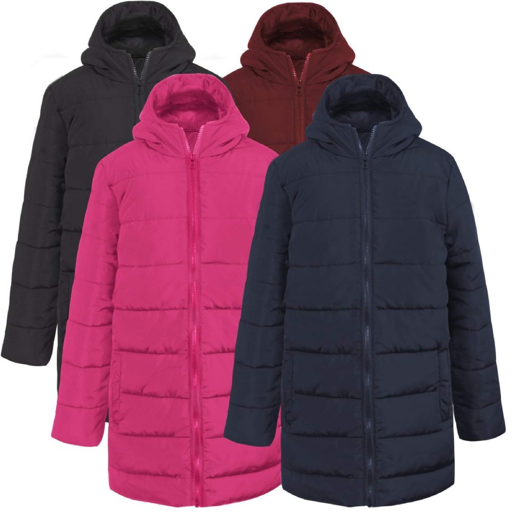 20 Pieces of Girl's Hooded Puffer Winter Coat - 4 Colors