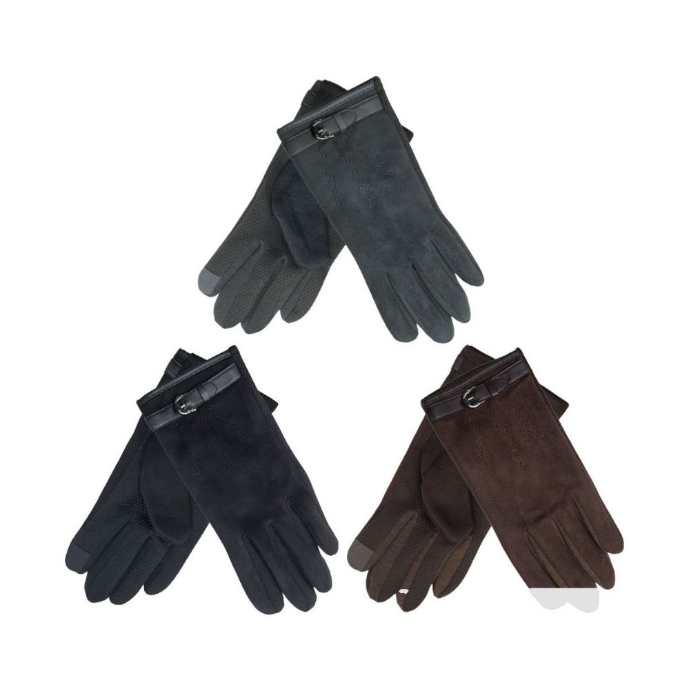 72 Wholesale Unisex Faux Suede Gloves Touch