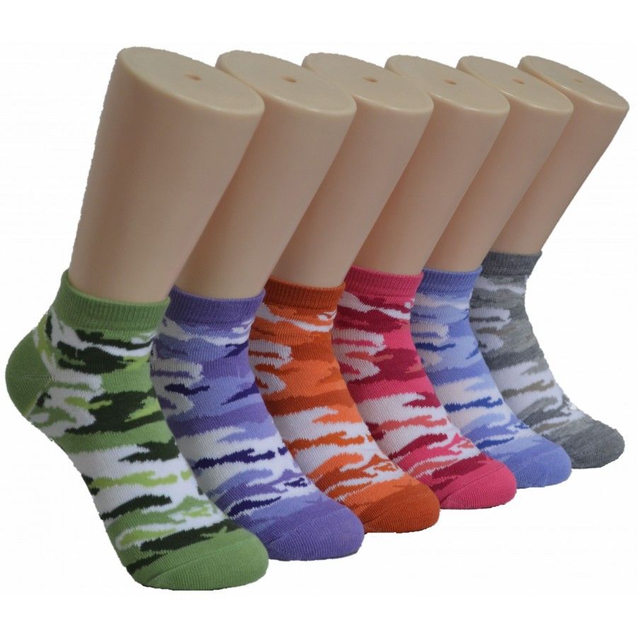 480 Pairs of Ladies Lowcut Socks Camo Print