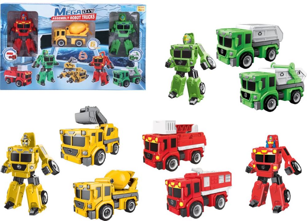 12 Pieces of Robot Truck Play Set 3pc