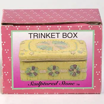 72 Pieces of Trinket Box Sculptured Stonecolor Box