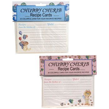 144 Pieces of Recipe Cards Chubby Cherib50 Cards Ref #5441