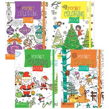 48 Wholesale Christmas Coloring Book Pocket