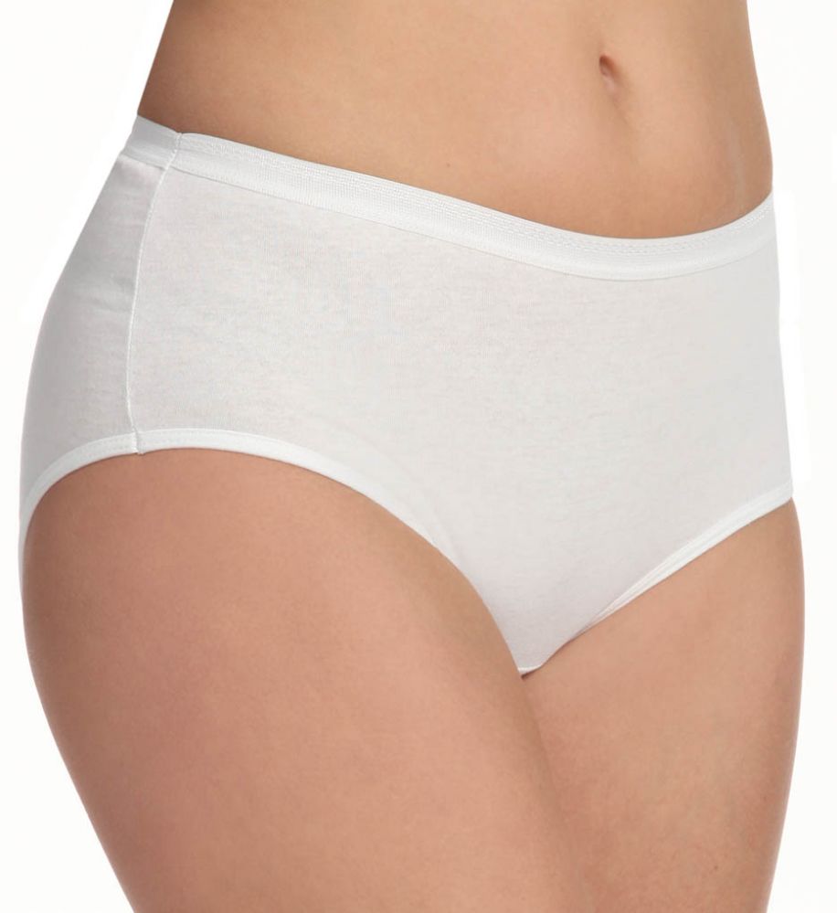 Womens Cotton Underwear Panty Briefs Assorted Sizes 6-10 Solid White - at -   