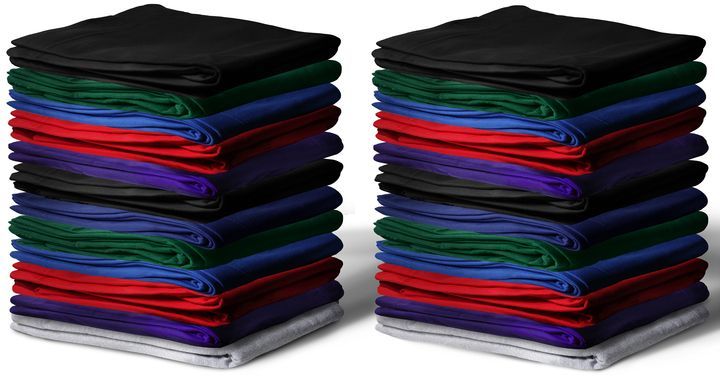 12 Pieces of Gildan 50x60 Irregular Warm Cotton Fleece Blanket, Soft Warm Compact Travel Blanket Assorted Colors
