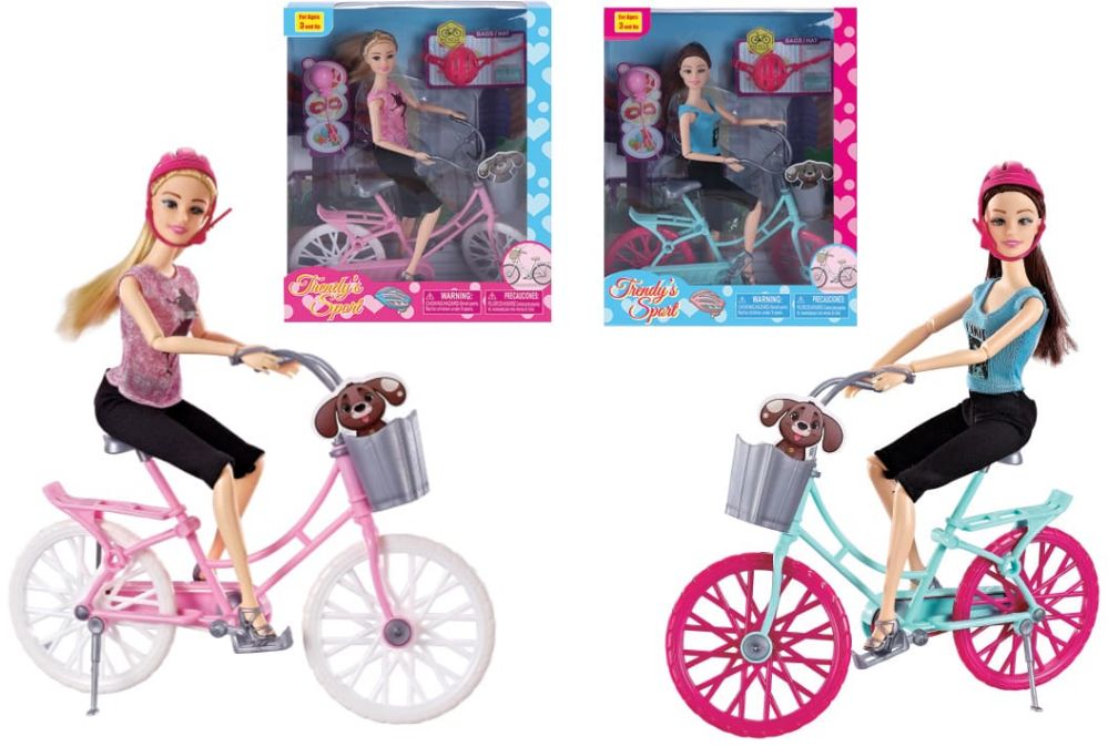 24 Wholesale Sport Doll With Bike Play Set