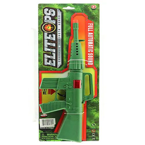 72 Wholesale 16" F/f M-Style Green Machine Gun On Card