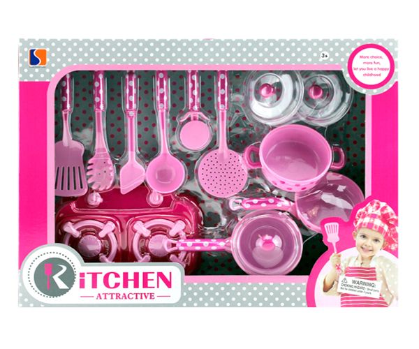 6 Wholesale 13 Pcs Cooking Play Set In Open Double Blister Box