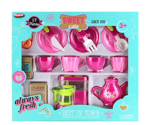 6 Wholesale Sweet Cafe 14 Pcs Tea Play Set In Open Blister Box