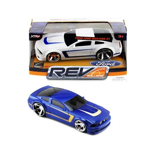 6 Wholesale 1:24 Friction Rev Roller Ford Mustang (blue/white)