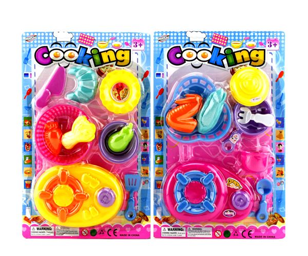 72 Wholesale 2 Assorted 9 Pieces Cooking Play Set On Card