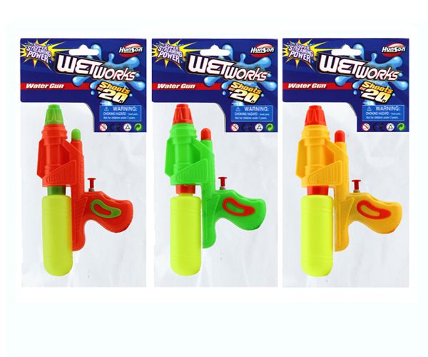 144 Pieces of 8in Water Gun In Pp Bag (solid OrangE- Green & Yell