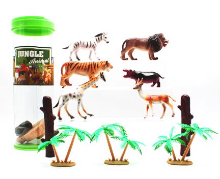 12 Wholesale 16pcs Wild Animal Playset In Tube