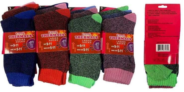 12 Pieces of Wholesale Lady Winter Thermals Socks