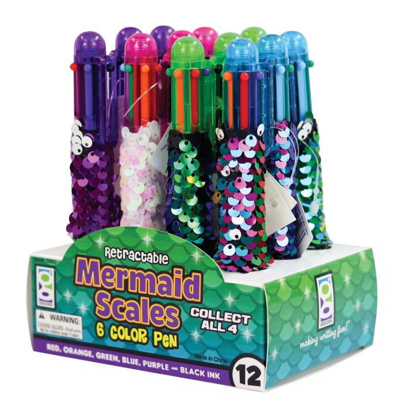 24 Wholesale Mermaid Scales 6-Color Pens