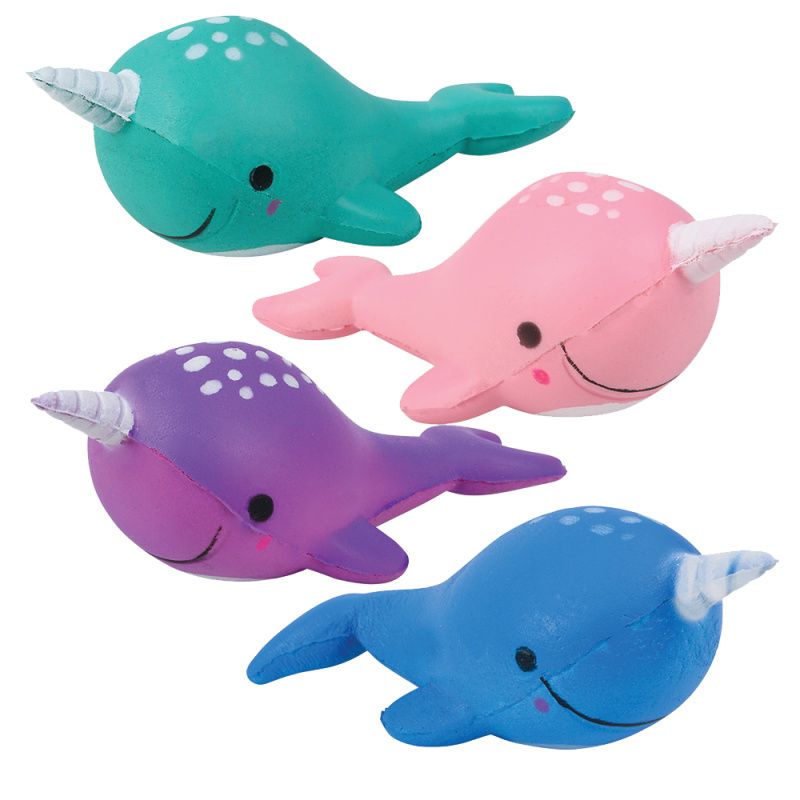 12 Pieces of 5 Inch Squish Narwhal Toys