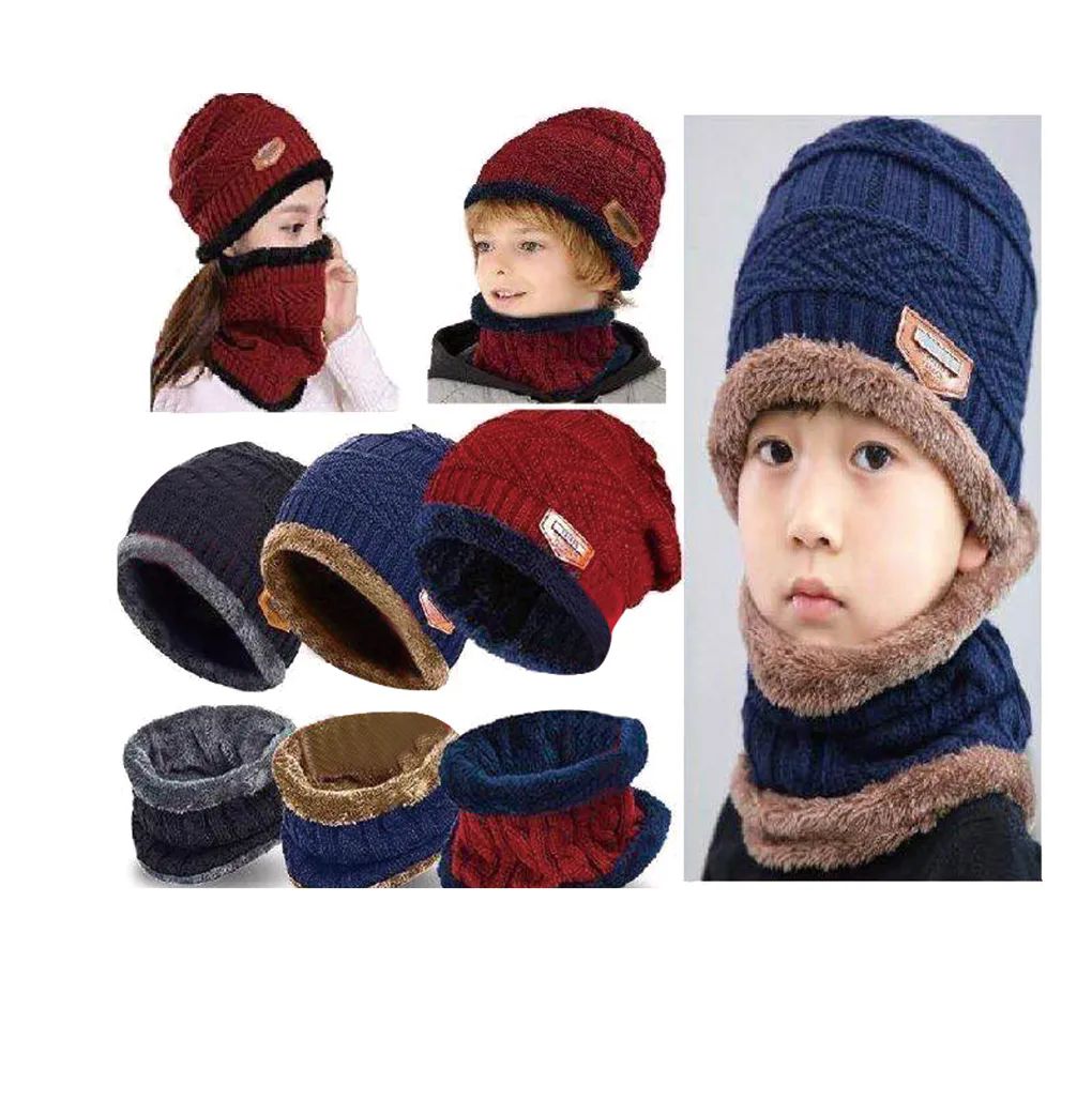48 Pieces of Kids Winter Hat Set Fleece Lined