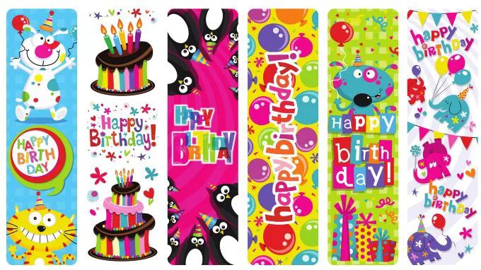 200 Pieces of Happy Birthday Bookmarks