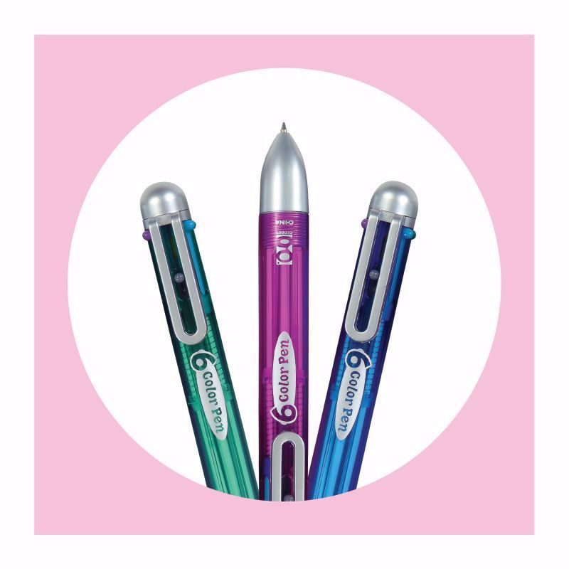 25 Wholesale 1ct. 6-Color Pen