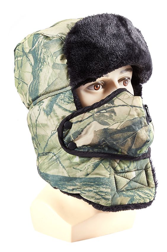 72 Pieces Camo Hat With Fur And Mask Attachment - Winter Sets Scarves , Hats & Gloves
