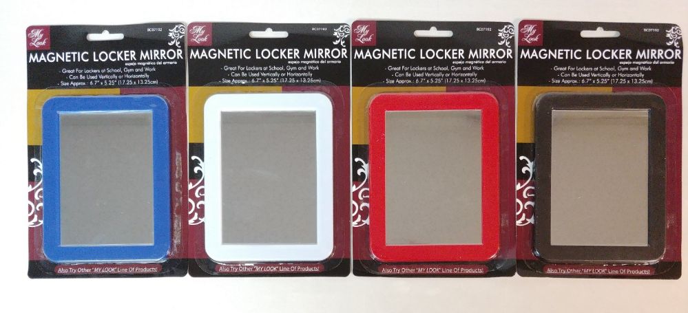 48 Pieces of Magnetic Locker Mirror 4 Asst. Colors 24/48pcs/cs