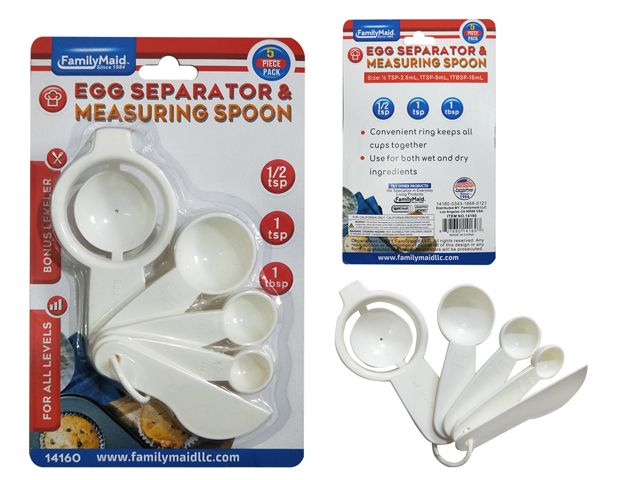144 Pieces of 5pc Egg Separator & Measuring Spoon