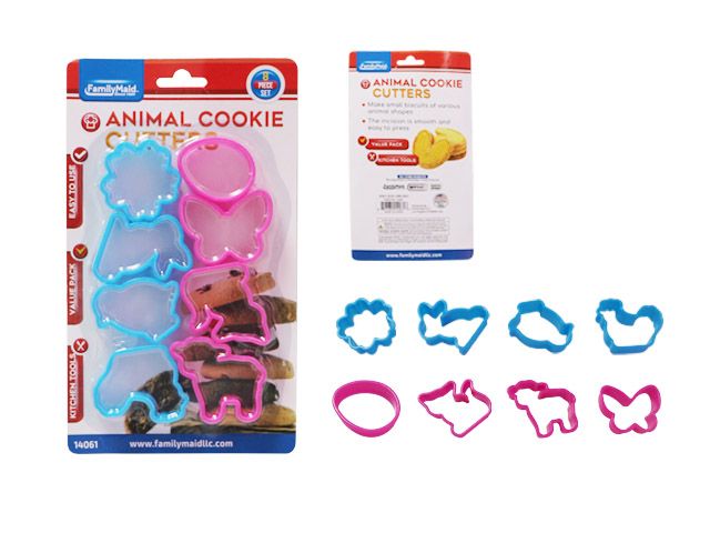 96 Pieces of 8pc Cookie Cutters, Animal Design