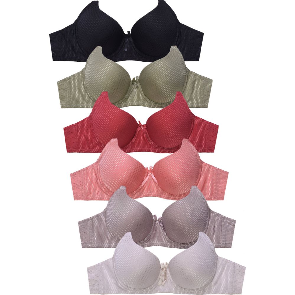 288 Pieces of Mamia Ladies Full Cup Jacquard Bra -- B Cup