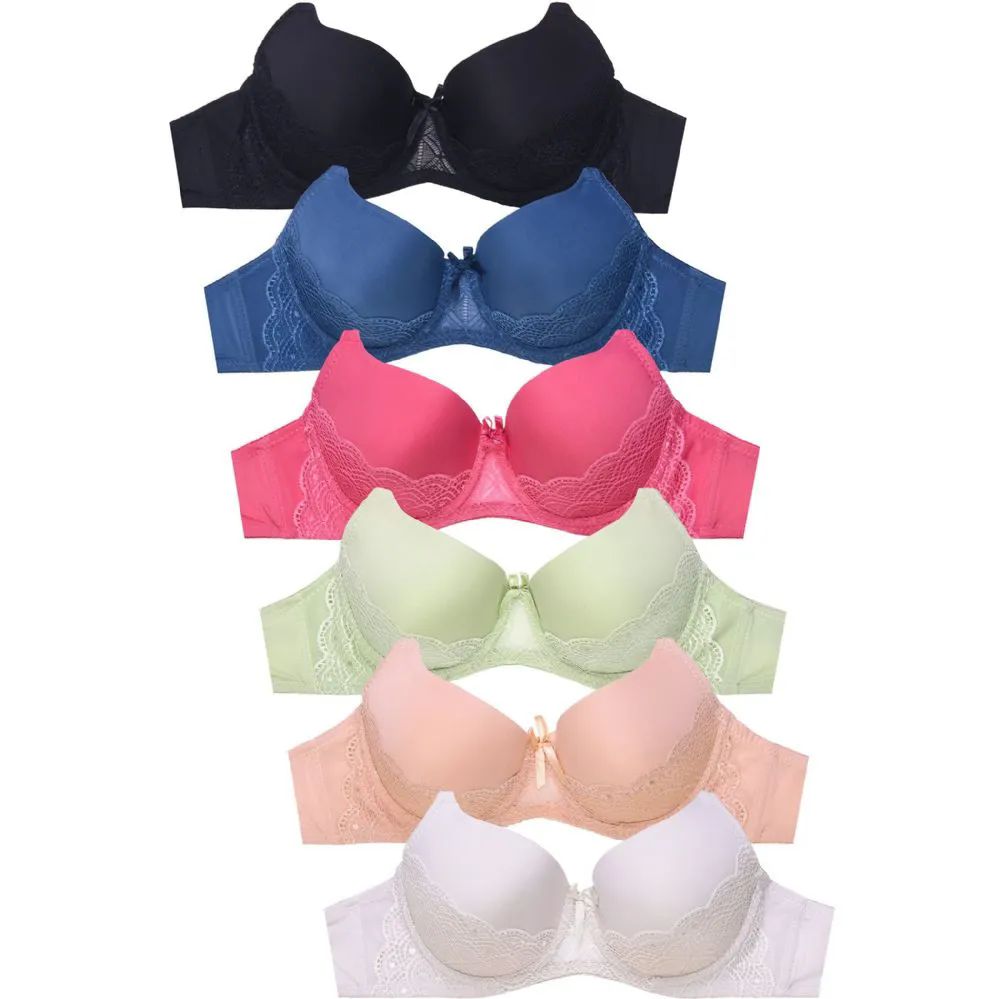 288 Pieces of Mamia Ladies Full Cup Plain/lace BrA-B Cup