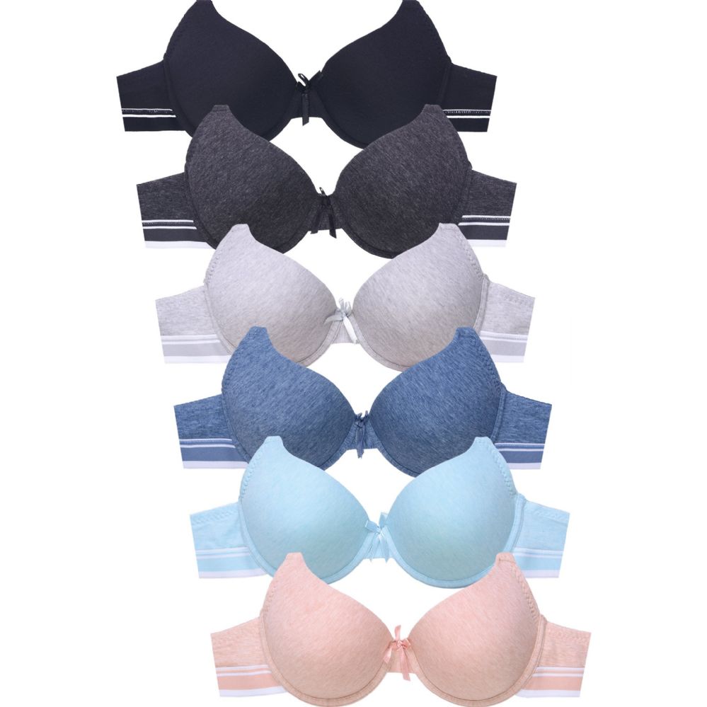 288 Wholesale Sofra Ladies Full Cup Plain Cotton Bra B Cup - at
