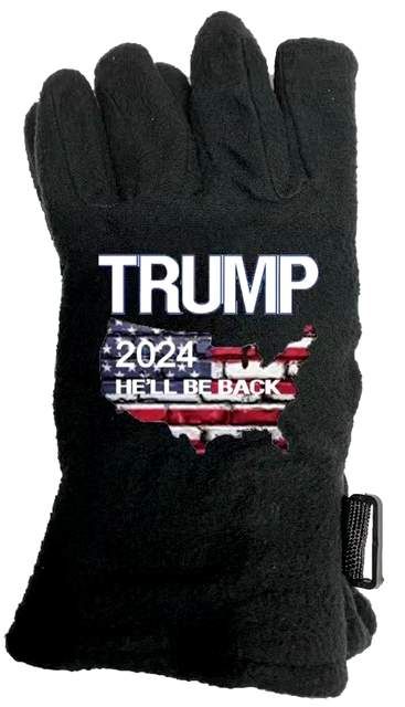 24 Pieces of Trump 2024 He'll Be Back Man Fleece Glove