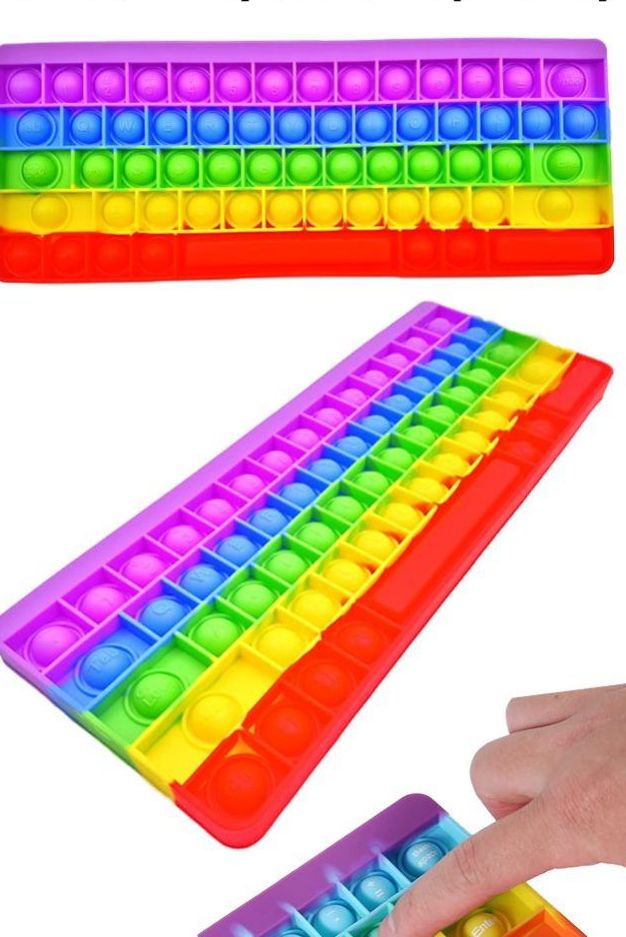 5 Pieces of Rainbow Keyboard Pop It Toy