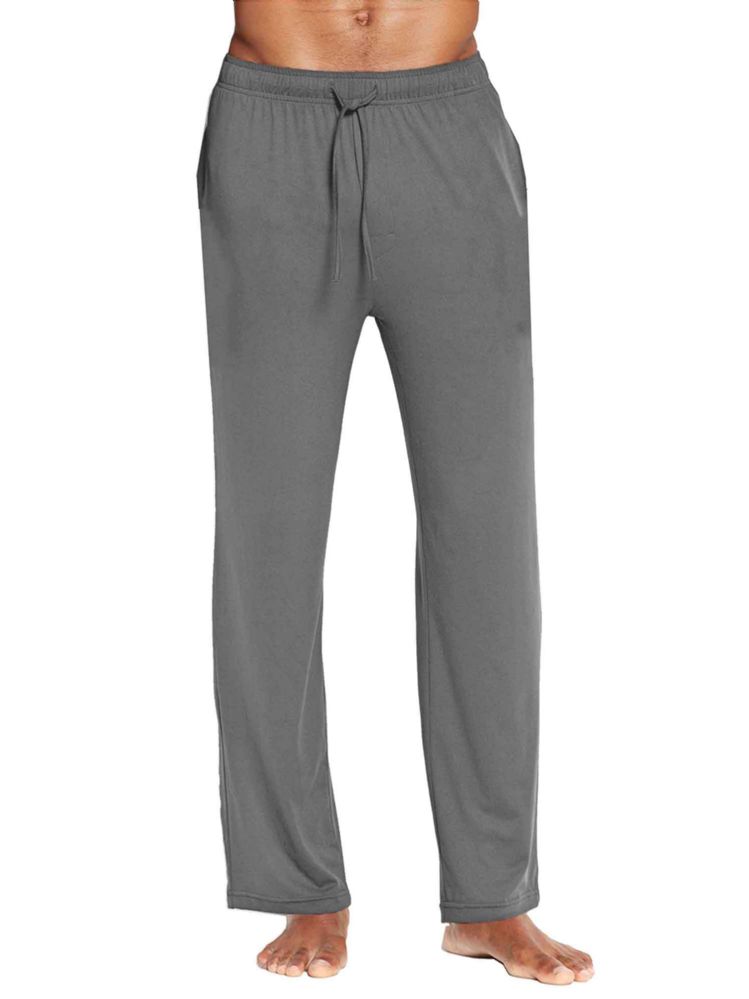 12 Pieces of Assorted Size Mens Solid Knit Pajama Pants In Charcoal
