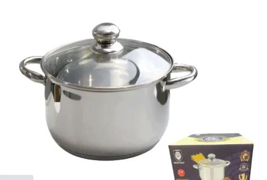 Large Saucepan 4.5L 24cm Large Non-Stick Cooking Pot with Glass Lid Aluminum