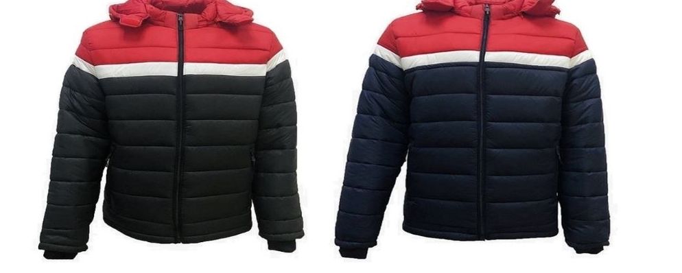 12 Pieces of Mens Puffer Jacket With Fur Lining In Black And Red