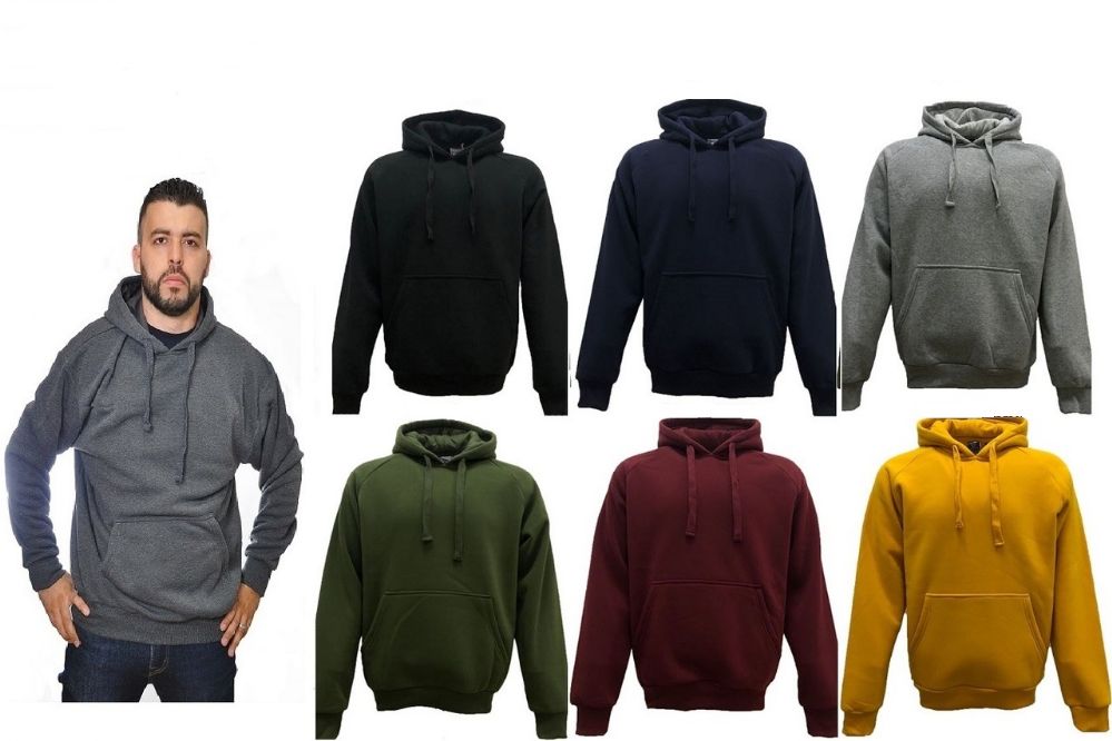 12 Wholesale Mens Fashion Pullover Hoody In Black (pack B: M-2xl)