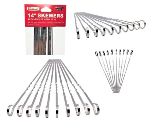 48 Pieces of 10 Pieces Skewers Metal 14 Inch