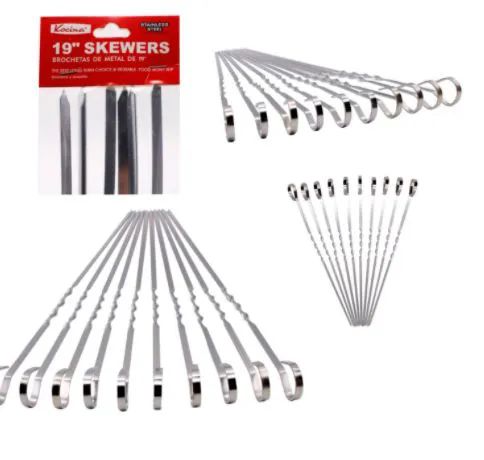 20 Pieces of 6 Pieces Skewers Metal 19 Inch